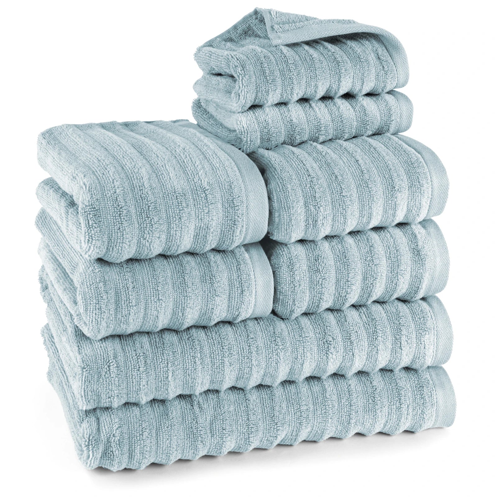 Handtuch Sets "Waves" - Anthrazit / 4x30x50 + 4x50x100 + 2x70x140 cm Pure Label