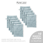 Waschlappen "Waves" - Anthrazit / 4x 16x21cm Pure Label