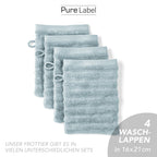 Waschlappen "Waves" - Anthrazit / 4x 16x21cm Pure Label