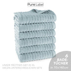 Duschtuch "Waves" - Anthrazit / 2x 70x140cm Pure Label