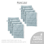 Waschlappen "Waves" - Anthrazit / 4x 16x21cm Pure Label