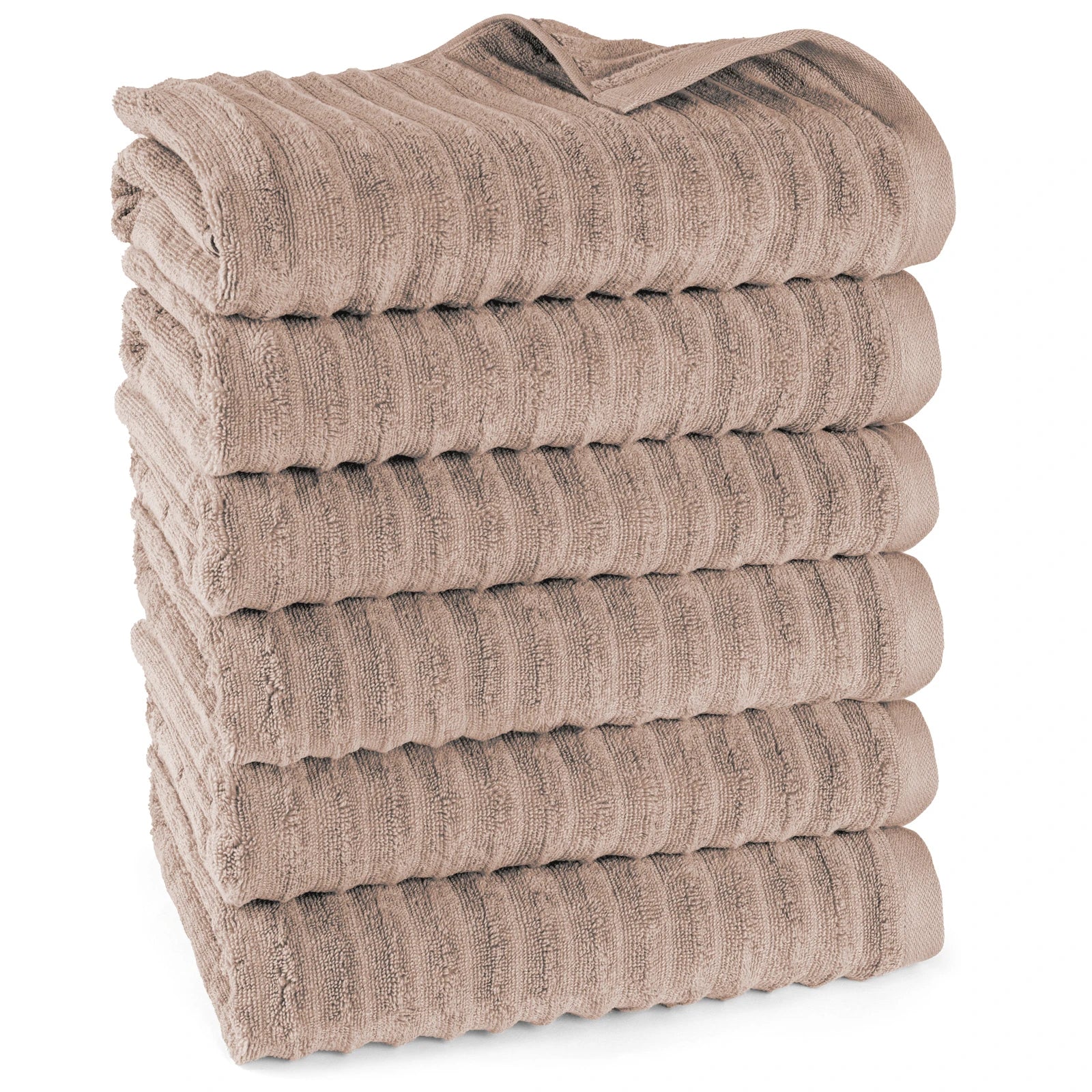 Duschtuch "Waves" - Hellbraun / 6x 70x140cm Pure Label