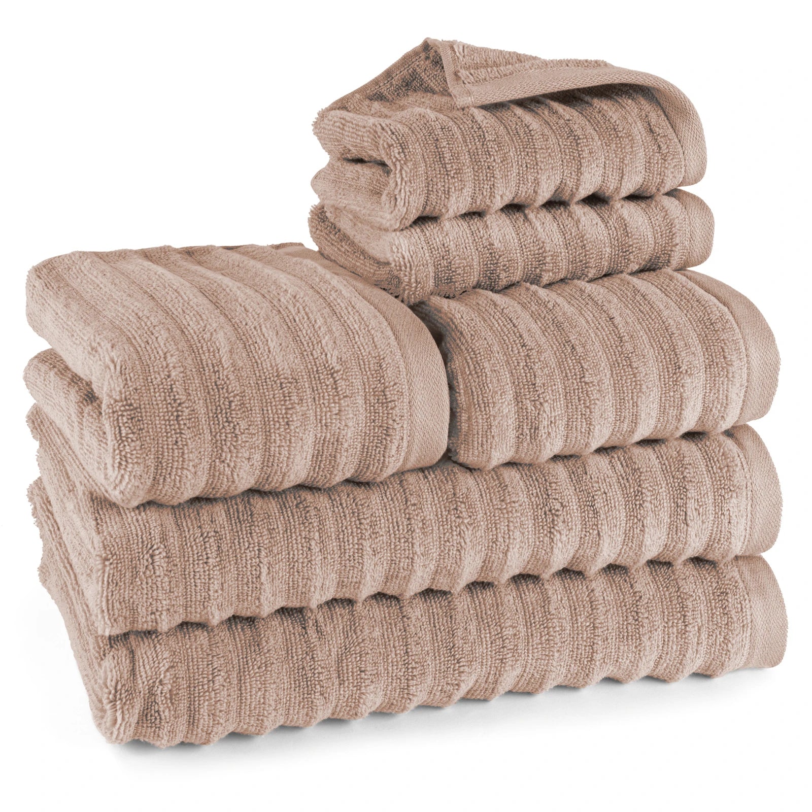 Handtuch Sets "Waves" - Anthrazit / 4x30x50 + 4x50x100 + 2x70x140 cm Pure Label