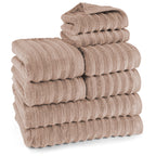 Handtuch Sets "Waves" - Anthrazit / 4x30x50 + 4x50x100 + 2x70x140 cm Pure Label