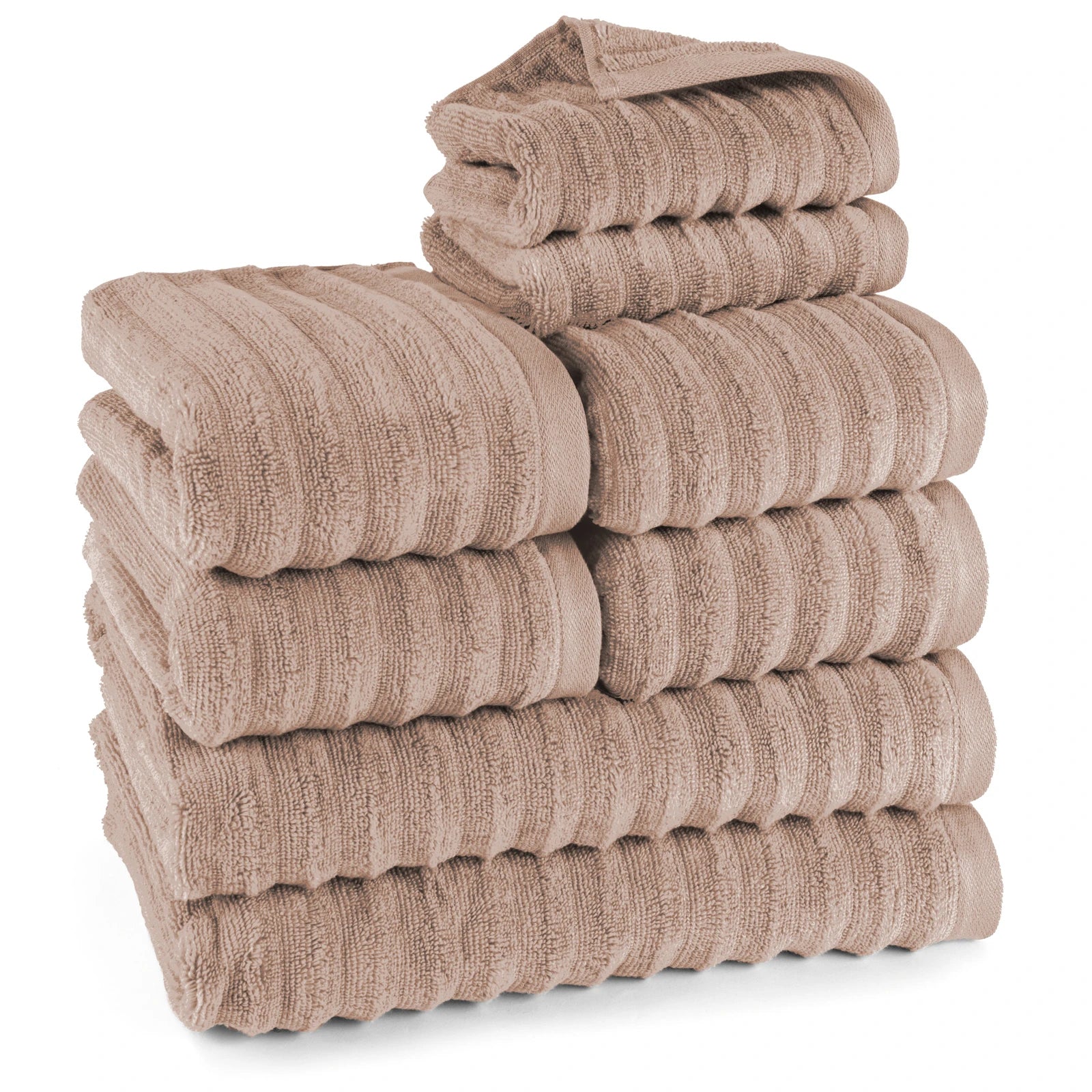 Handtuch Sets "Waves" - Anthrazit / 4x30x50 + 4x50x100 + 2x70x140 cm Pure Label