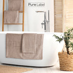 Duschtuch "Waves" - Anthrazit / 2x 70x140cm Pure Label