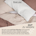 Musselin Bettwäsche Sets - Hellbraun - 2x155x220 + 2x40x80 cm