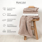 Handtuch Sets "Waves" - Anthrazit / 4x30x50 + 4x50x100 + 2x70x140 cm Pure Label