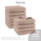 Handtuch "Waves" - Anthrazit / 4x 50x100cm Pure Label