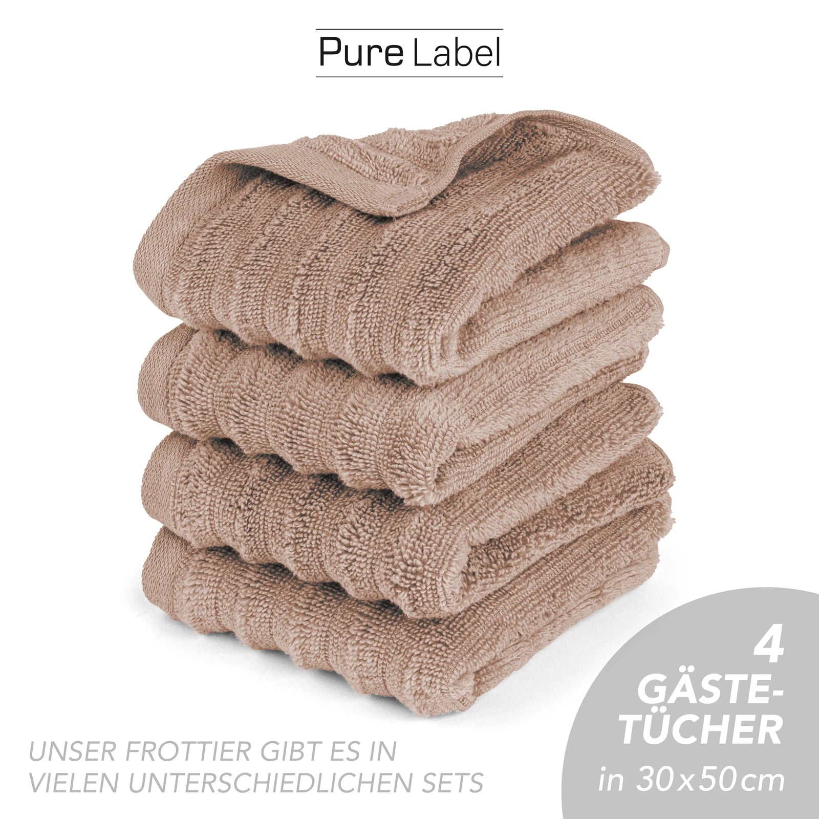 Gästehandtuch "Waves" - Anthrazit / 10x 30x50cm Pure Label