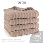 Handtuch "Waves" - Anthrazit / 4x 50x100cm Pure Label