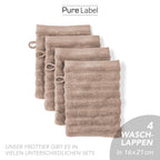 Waschlappen "Waves" - Anthrazit / 4x 16x21cm Pure Label