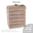 Duschtuch "Waves" - Anthrazit / 2x 70x140cm Pure Label