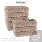 Duschtuch "Waves" - Anthrazit / 2x 70x140cm Pure Label