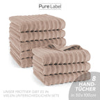 Handtuch "Waves" - Anthrazit / 4x 50x100cm Pure Label