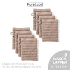 Waschlappen "Waves" - Anthrazit / 4x 16x21cm Pure Label