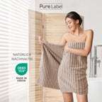 Handtuch Sets "Waves" - Anthrazit / 4x30x50 + 4x50x100 + 2x70x140 cm Pure Label