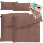 Musselin Bettwäsche Sets - Hellbraun - 2x155x220 + 2x40x80 cm
