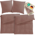 Musselin Bettwäsche Sets - Hellbraun - 2x155x220 + 2x80x80 cm