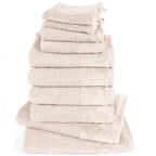 Handtuch Sets "Popcorn" - Creme / 2x16x21 + 2x30x50 + 4x50x100 + 2x70x140 cm Pure Label