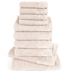 Handtuch Sets "Popcorn" - Creme / 4x30x50 + 4x50x100 + 2x70x140 cm Pure Label