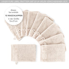 Waschlappen "Popcorn" - Anthrazit / 4x 16x21cm Pure Label