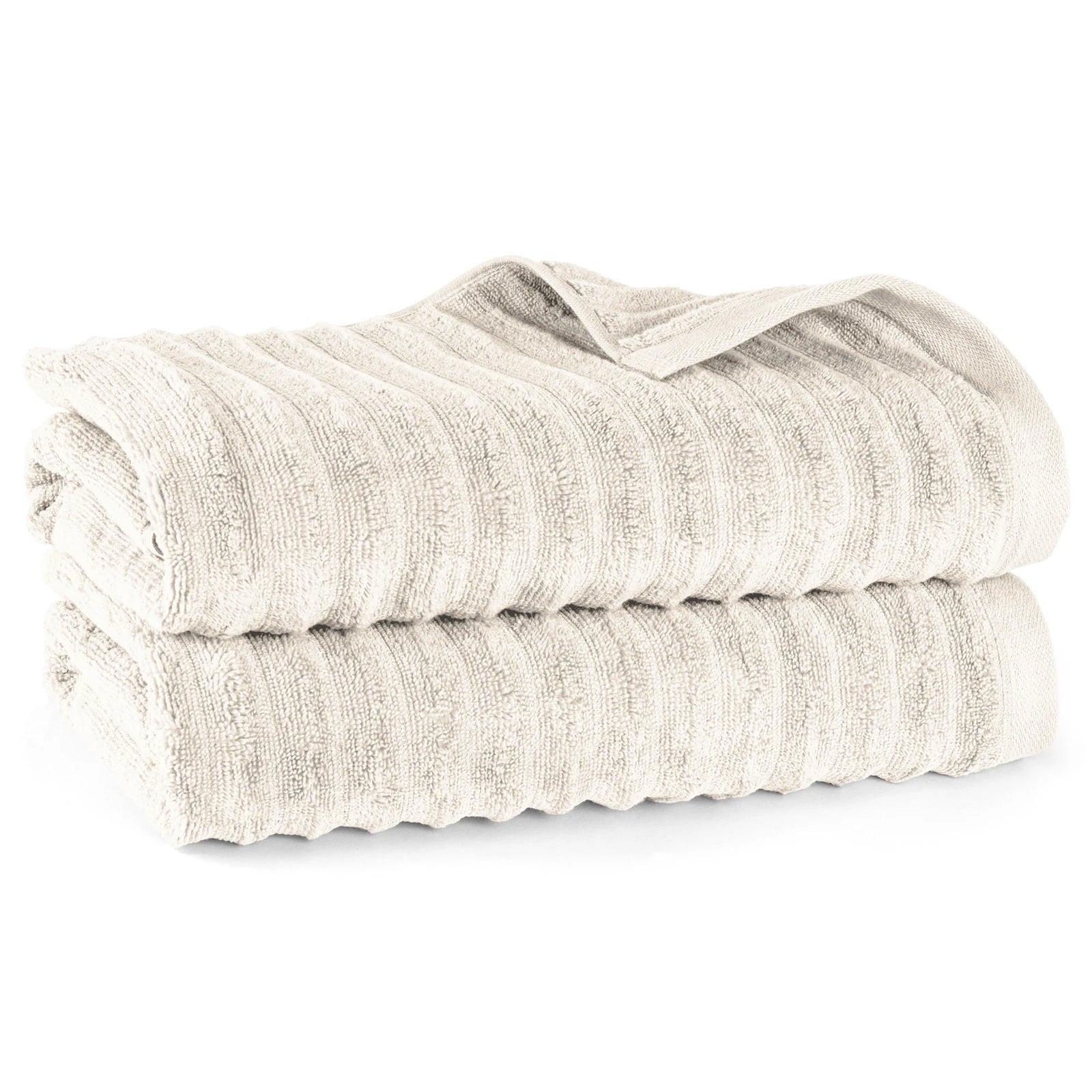 Duschtuch "Waves" - Creme / 2x 70x140cm Pure Label