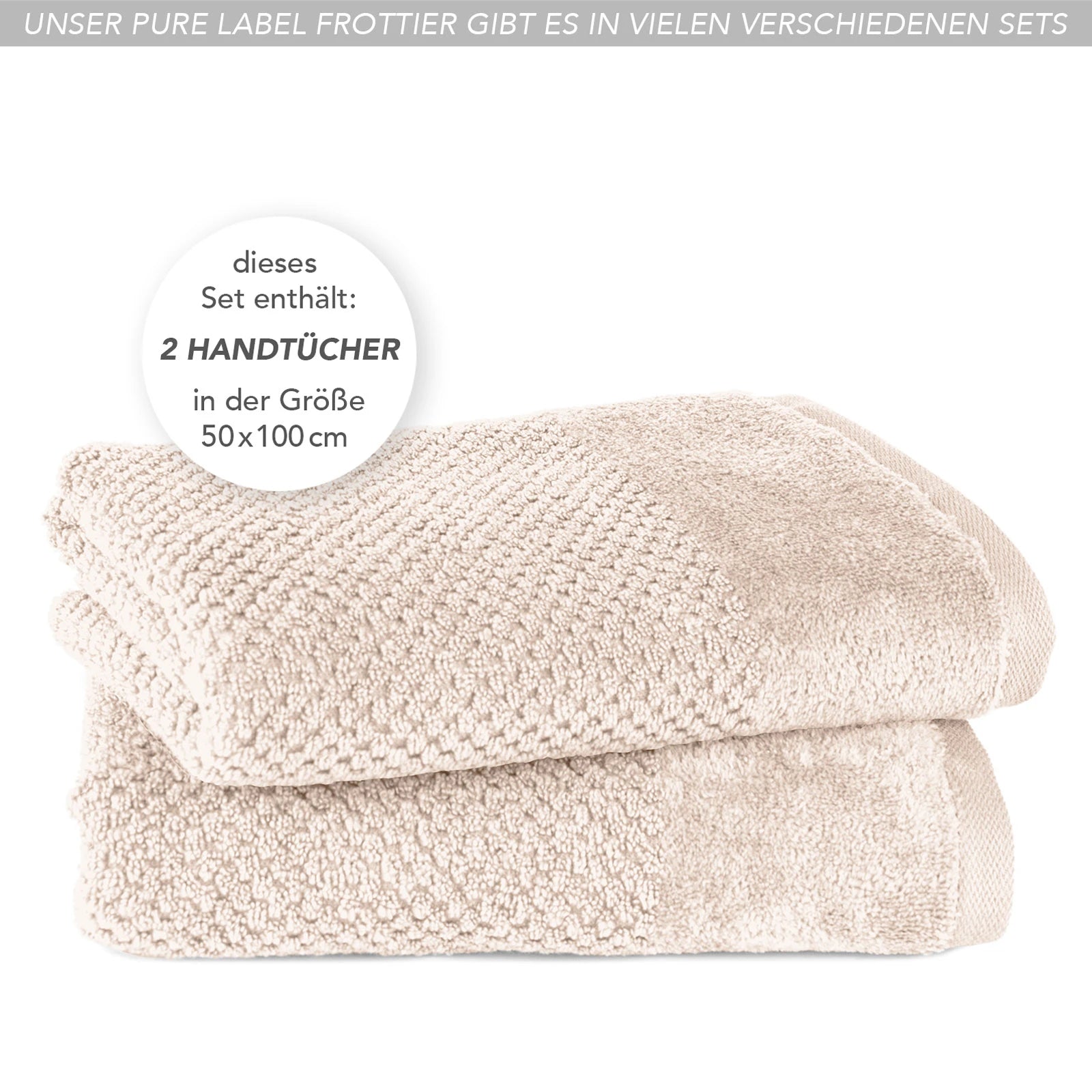 Handtücher "Popcorn" - Anthrazit / 2x 50x100cm Pure Label