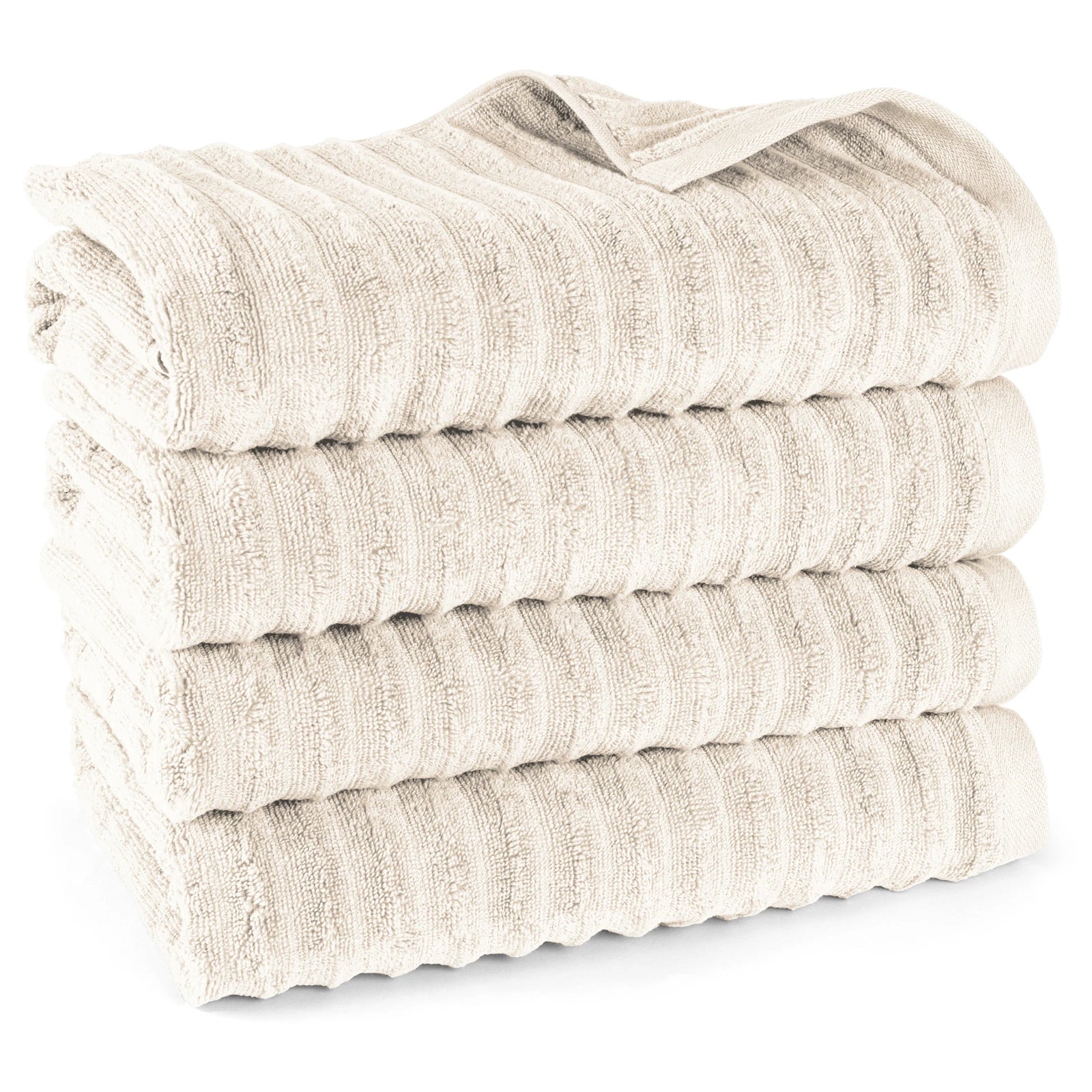 Duschtuch "Waves" - Creme / 4x 70x140cm Pure Label