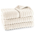 Handtuch Sets "Waves" - Creme / 2x50x100 + 2x70x140 cm Pure Label