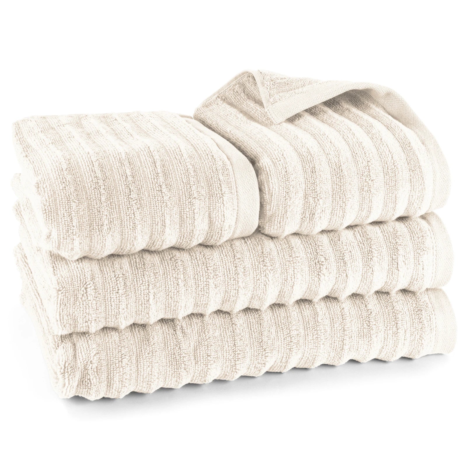 Handtuch Sets "Waves" - Creme / 2x50x100 + 2x70x140 cm Pure Label