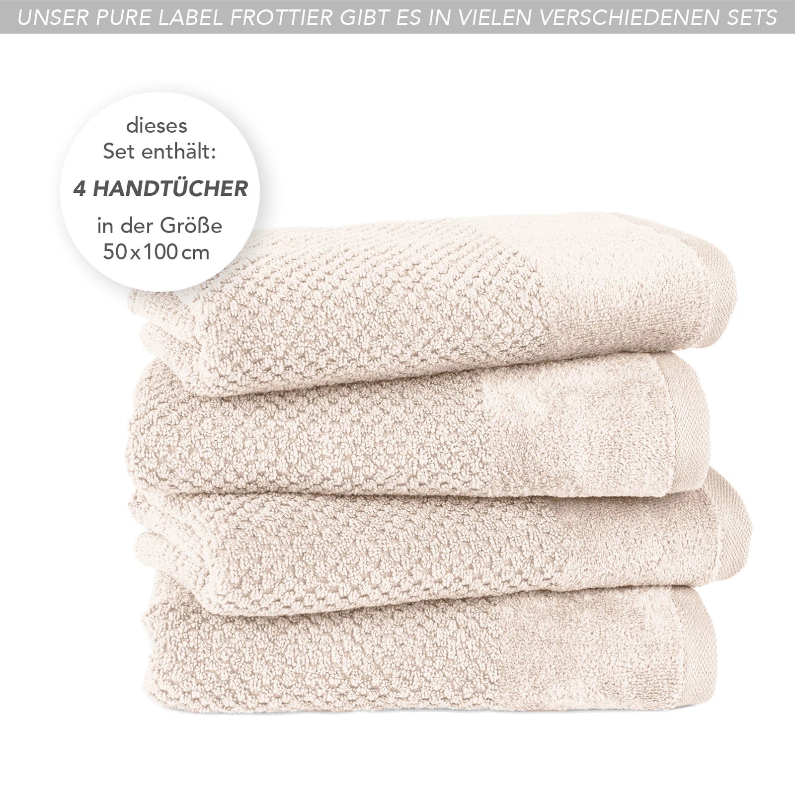 Handtücher "Popcorn" - Anthrazit / 2x 50x100cm Pure Label