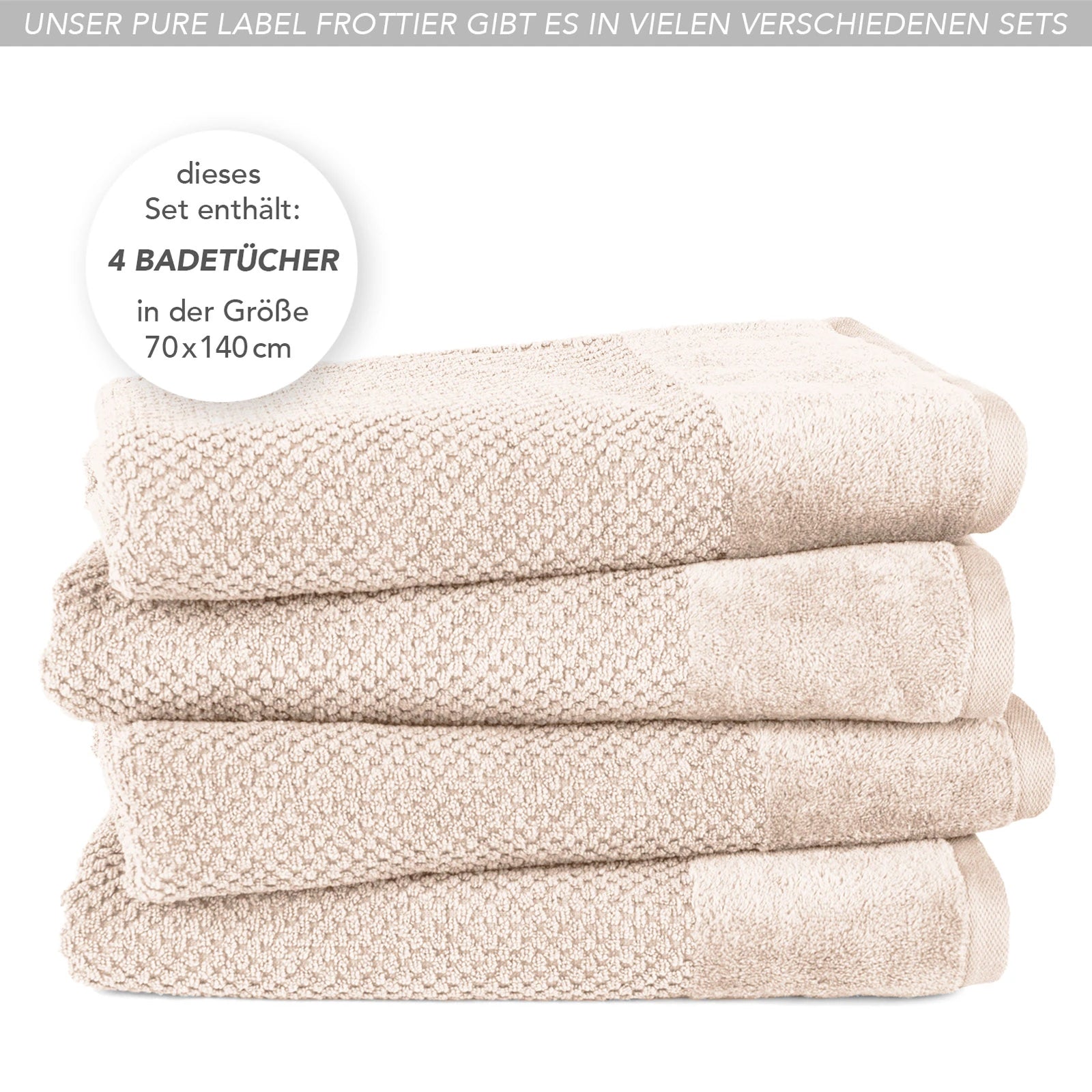 Duschtücher "Popcorn" - Anthrazit / 2x 70x140cm Pure Label
