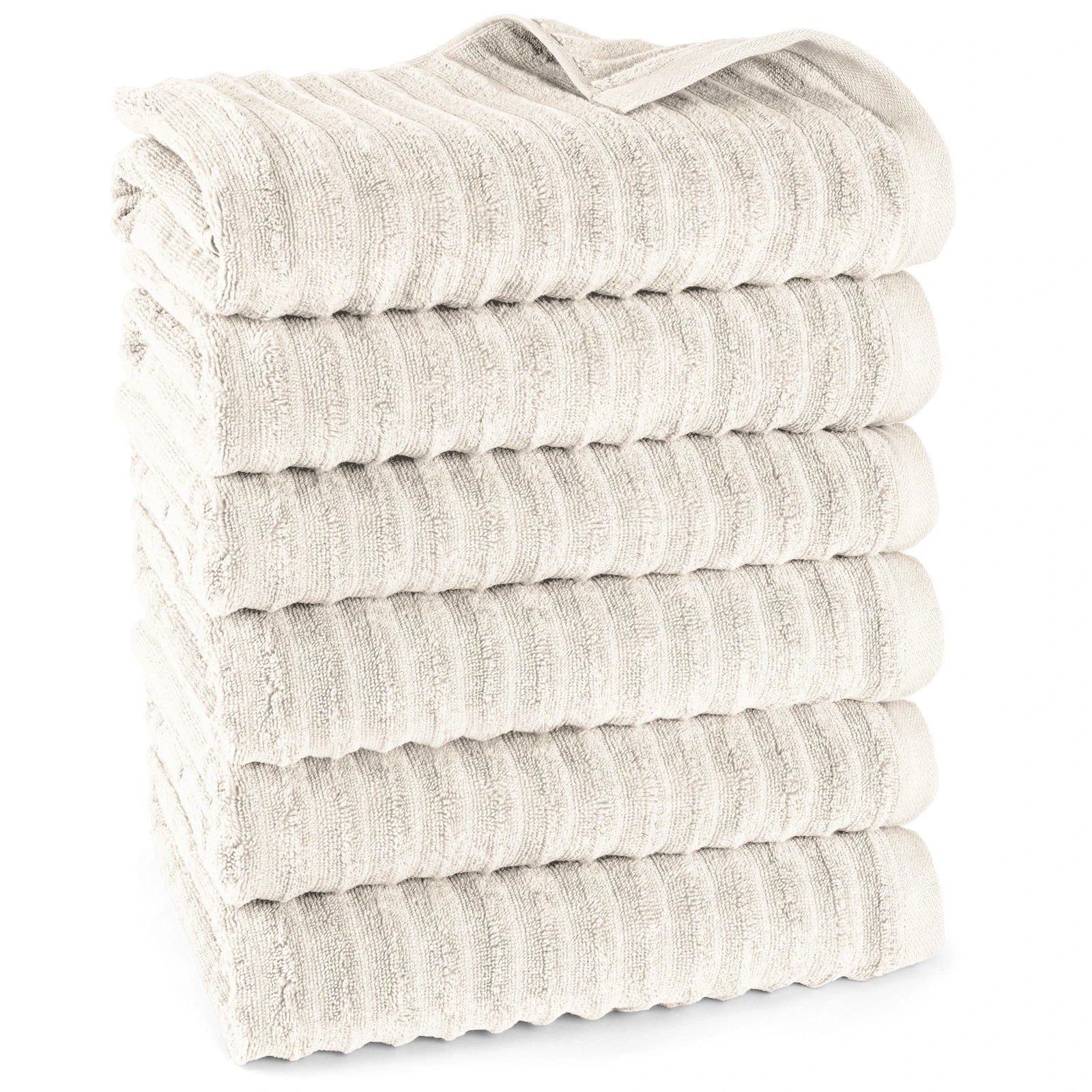 Duschtuch "Waves" - Creme / 6x 70x140cm Pure Label