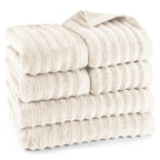 Handtuch Sets "Waves" - Creme / 4x50x100 + 2x70x140 cm Pure Label