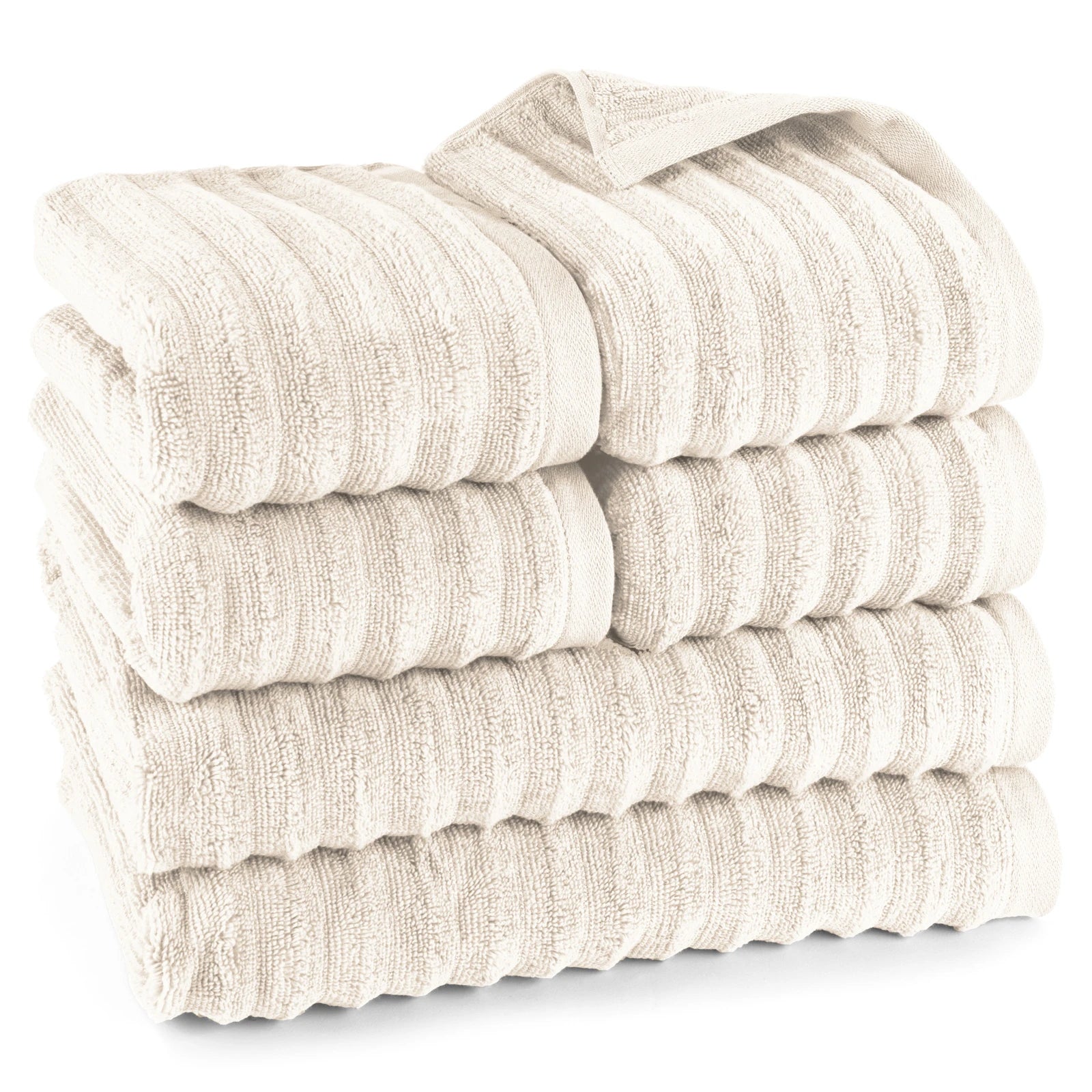 Handtuch Sets "Waves" - Creme / 4x50x100 + 2x70x140 cm Pure Label