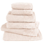 Handtuch Sets "Popcorn" - Creme / 2x30x50 + 2x50x100 + 2x70x140 cm Pure Label