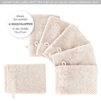 Waschlappen "Popcorn" - Anthrazit / 4x 16x21cm Pure Label
