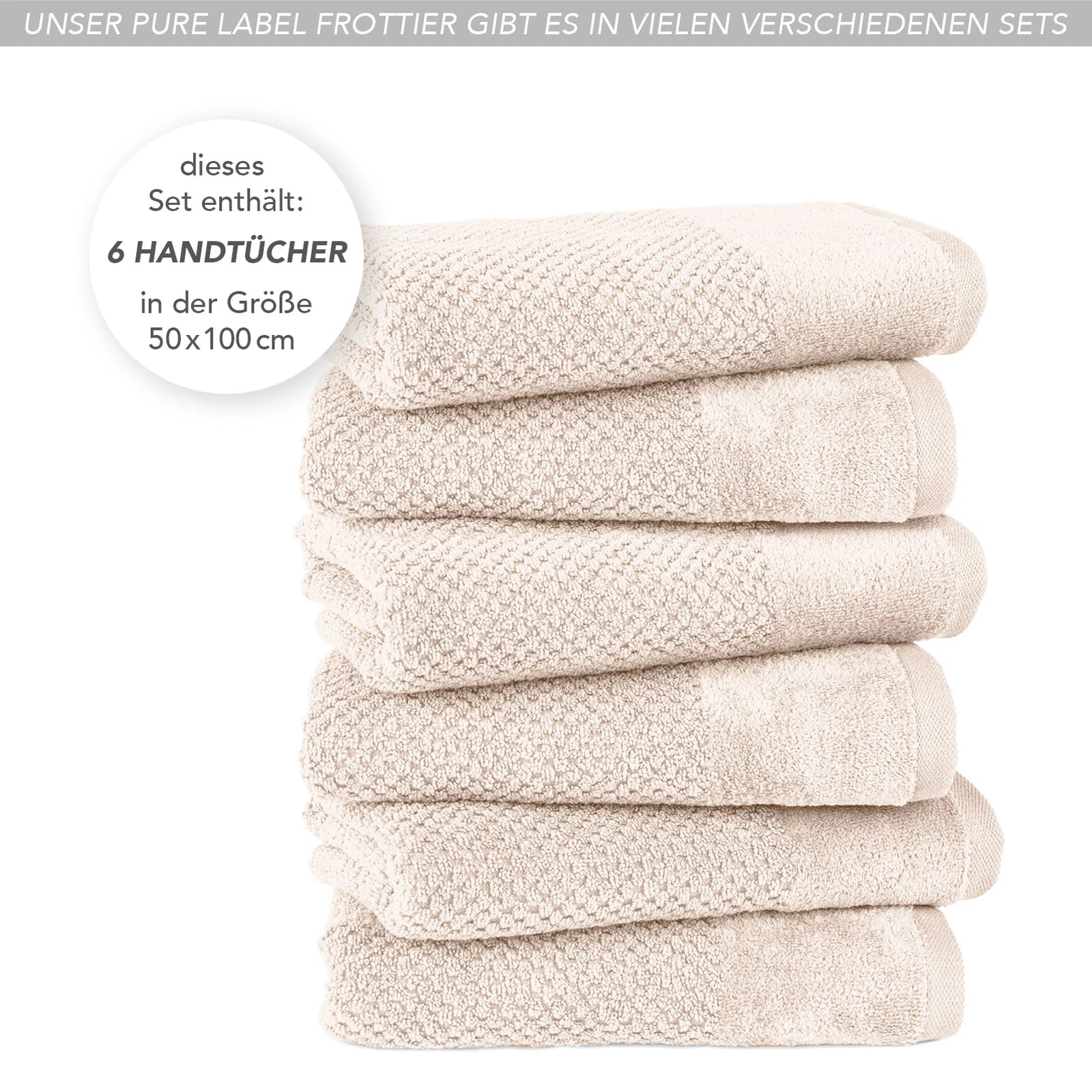 Handtücher "Popcorn" - Anthrazit / 2x 50x100cm Pure Label