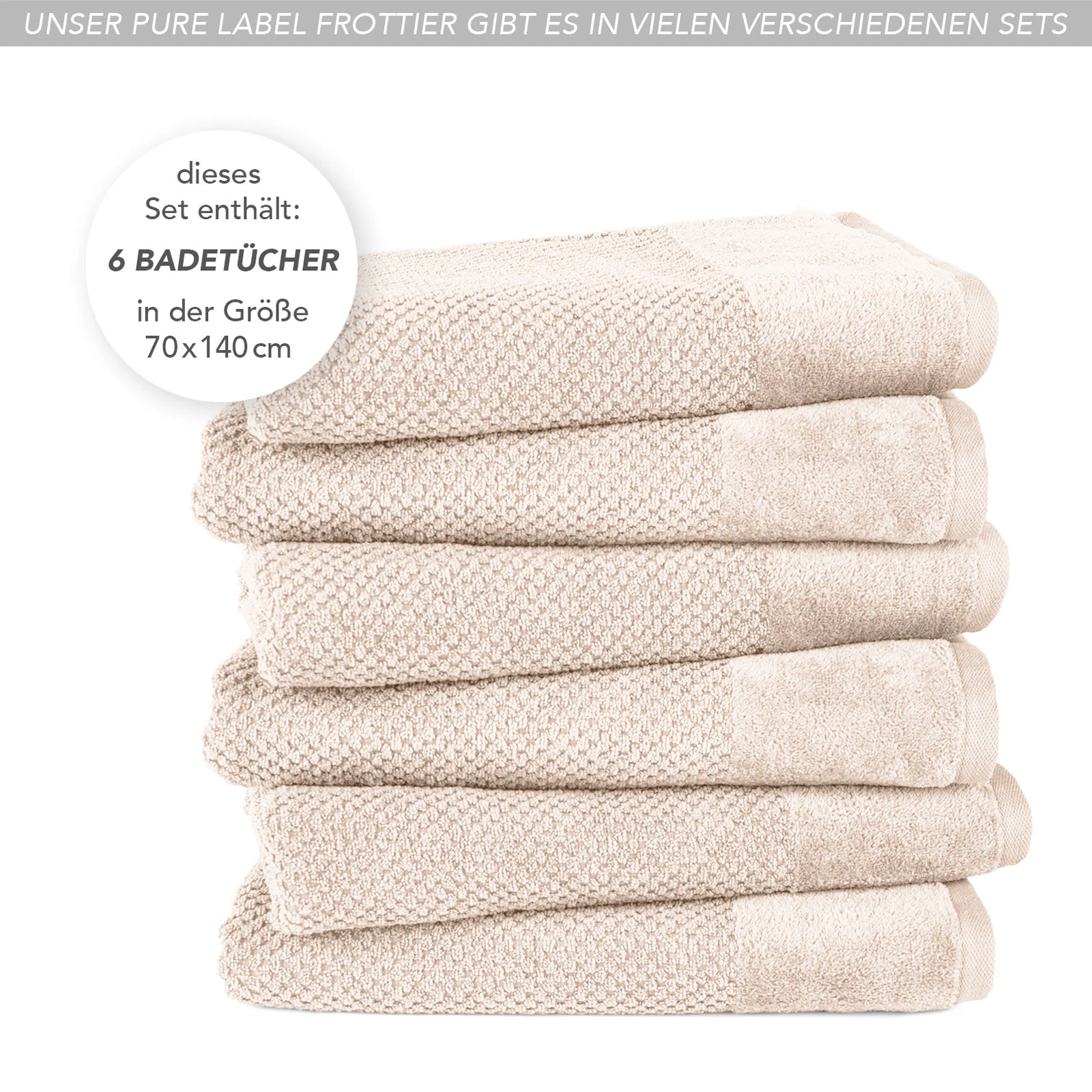 Duschtücher "Popcorn" - Anthrazit / 2x 70x140cm Pure Label
