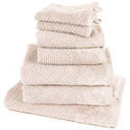 Handtuch Sets "Popcorn" - Creme / 2x16x21 + 2x30x50 + 2x50x100 + 70x140 cm Pure Label