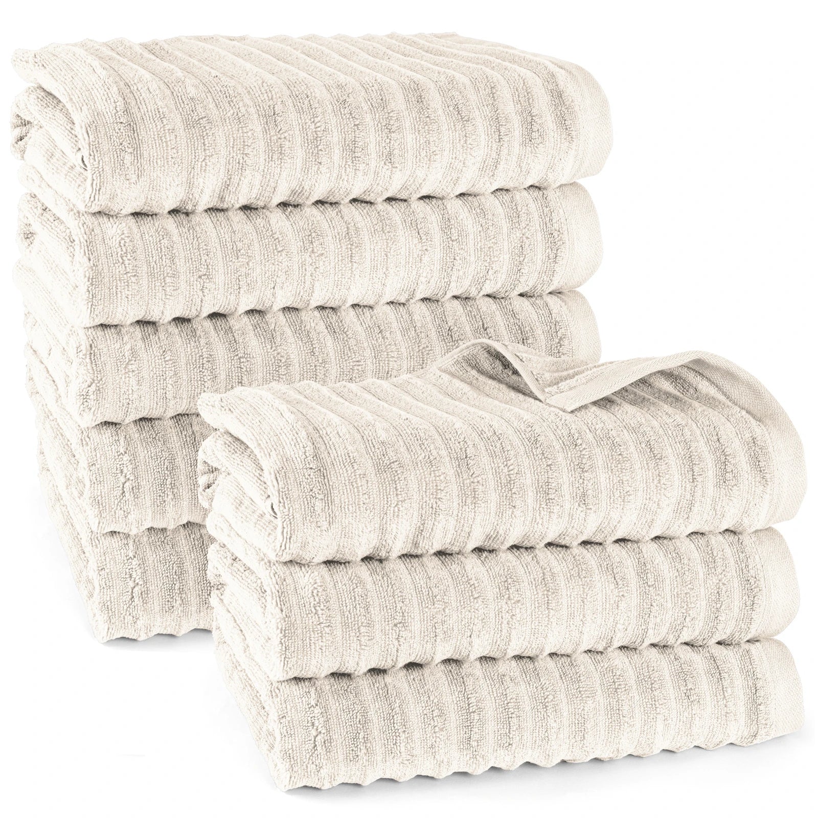 Duschtuch "Waves" - Creme / 8x 70x140cm Pure Label