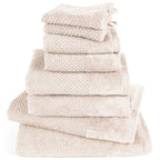 Handtuch Sets "Popcorn" - Creme / 2x16x21 + 2x30x50 + 2x50x100 + 2x70x140 cm Pure Label