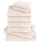 Handtuch Sets "Popcorn" - Creme / 2x30x50 + 4x50x100 + 2x70x140 cm Pure Label