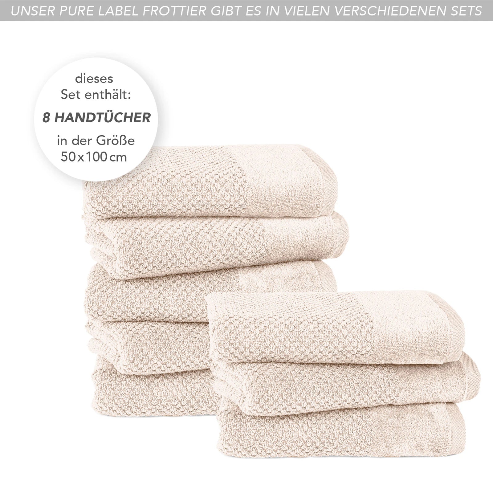 Handtücher "Popcorn" - Anthrazit / 2x 50x100cm Pure Label