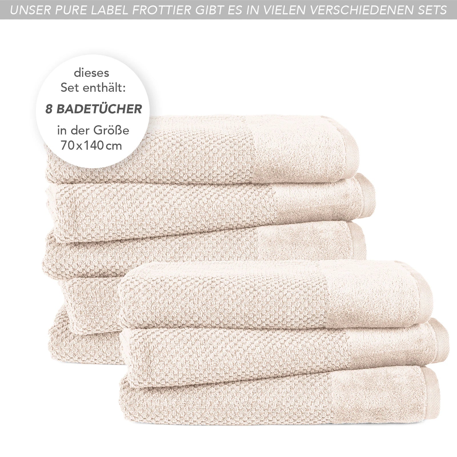 Duschtücher "Popcorn" - Anthrazit / 2x 70x140cm Pure Label