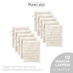 Waschlappen "Waves" - Anthrazit / 4x 16x21cm Pure Label