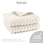Handtuch "Waves" - Anthrazit / 4x 50x100cm Pure Label
