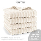 Handtuch "Waves" - Anthrazit / 4x 50x100cm Pure Label