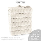 Duschtuch "Waves" - Anthrazit / 2x 70x140cm Pure Label